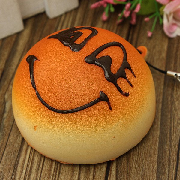 Cute Expression Squishy Kawaii Bread Key Bag Car Accessories