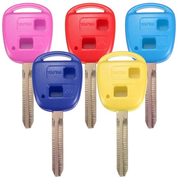 2 Button Blank Case Shell FOB w/ Uncut Blade for Toyota Prado RAV4
