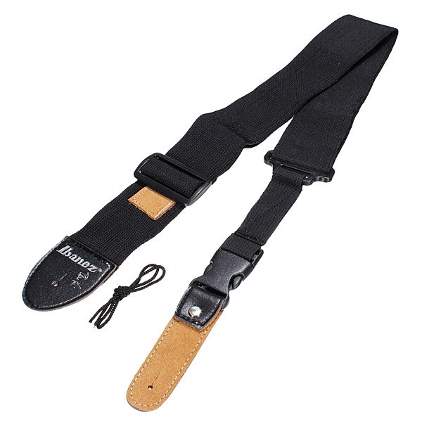 Black Guitar Strap Adjustable Length 85-145cm for Acoustic Electric Guitar Bass