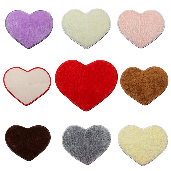 Shaggy Heart Shower Rug Bath Mat Carpet Doormat Home Decor