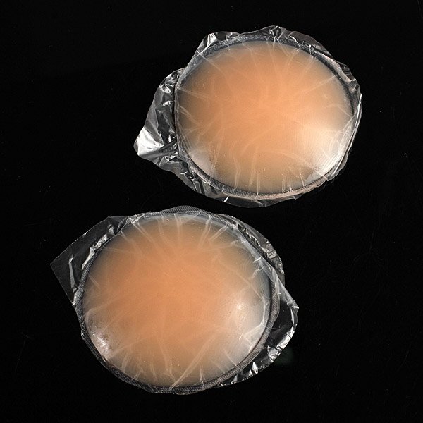 2 Round Skin Adhesive Reusable Silicone Nipple Cover Bra Pad
