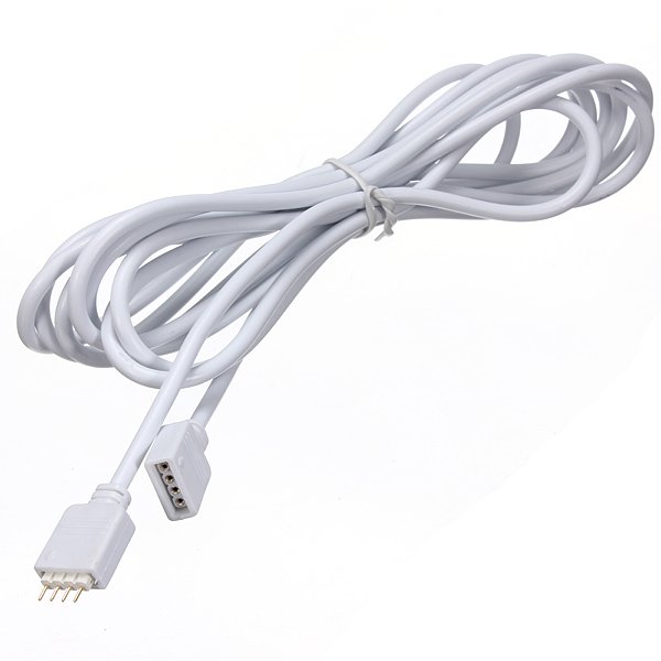 4-pins 5M Extension Cable Wire Connectors for 5050/3528 RGB LED Strip