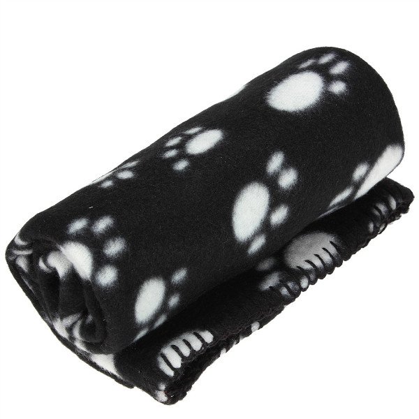 Cute Handcrafted Cozy Warm Paw Print Pet Dog Cat Fleece Blanket Mats