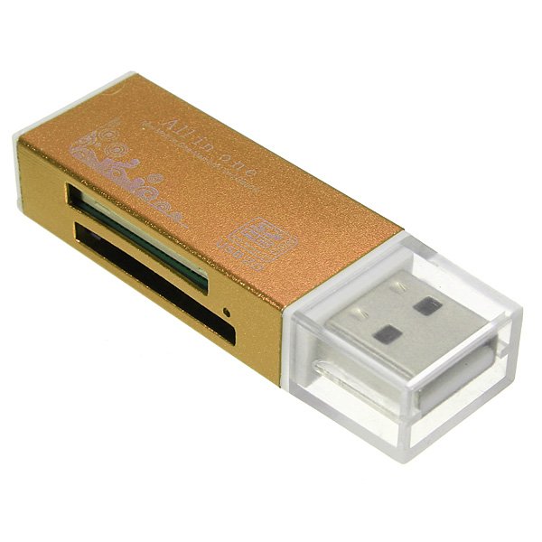 USB 2.0 All in One Aluminium Memory Card Reader Micro SD SDHC TF MS M2