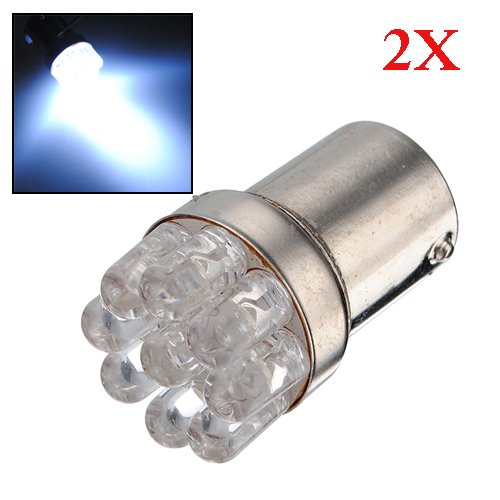 2 X New 9 LED WHITE 1156 G18 BA15S TAIL or STOP Bulb Light DC 12V