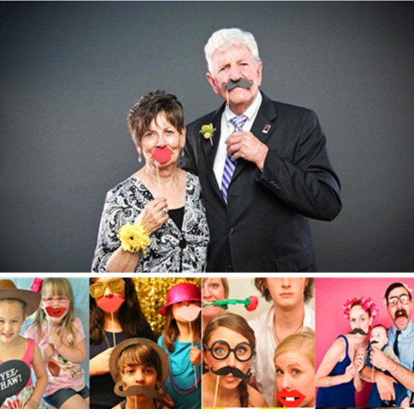 17Pcs DIY Photo Booth Props Stick Christmas Party Wedding Decor