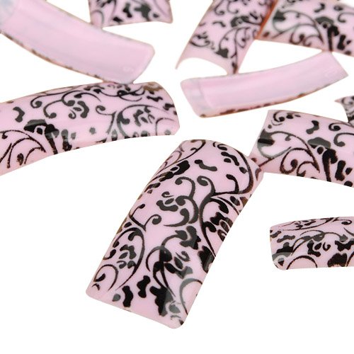 100pcs Pink Acrylic French False 3D Nail Art Tips DIY