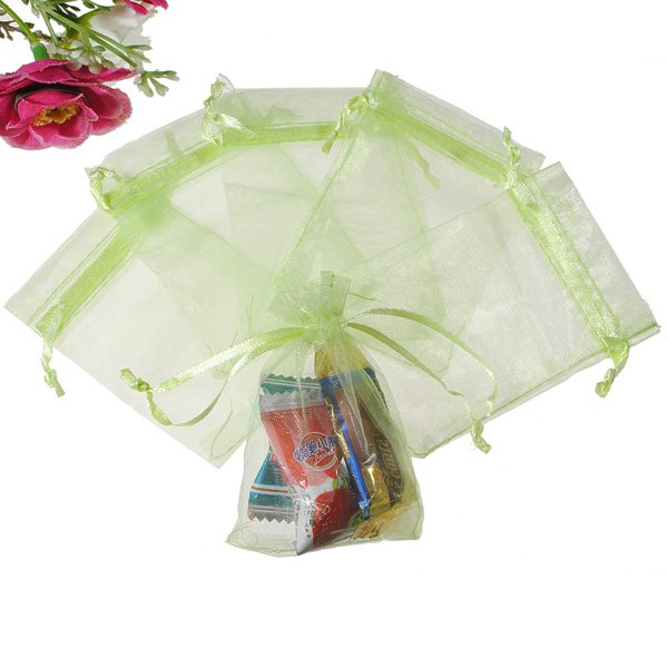 25Pcs 7X9cm Grass Green Gift Bag