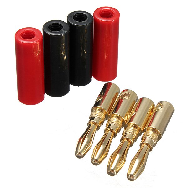 4Pcs B3 4mm Wire Music Speaker Cable Banana Plug Connector