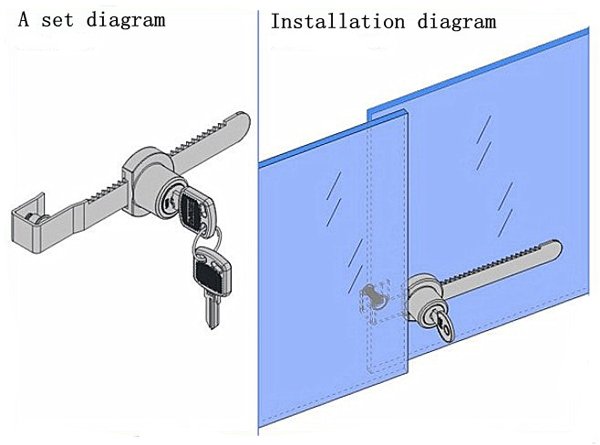 Mini Durable Sliding Glass Push Door Ratchet Lock