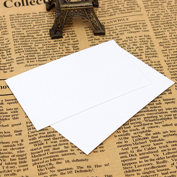 100pcs Blank White Paper Card Business Word Card Note Card 90x55mm