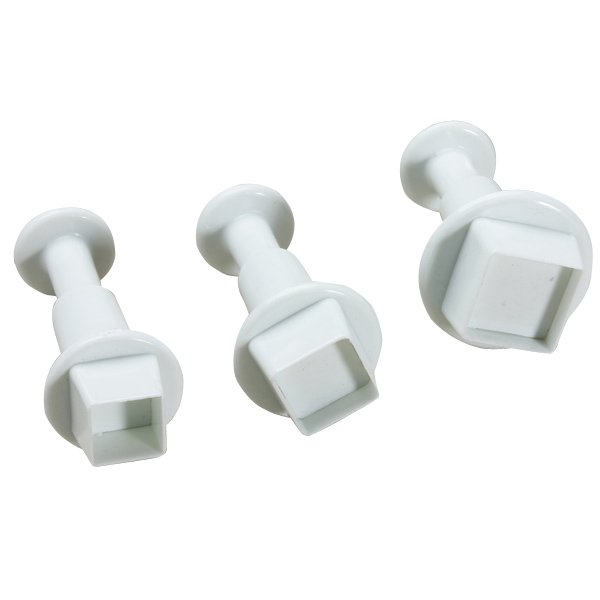3pcs Square Shape Cake Plunger Cutters
