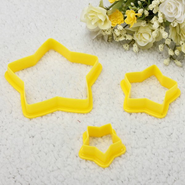 6pcs Star Shape Cake Cookie Cutter Baking Cheese Embossing Mold