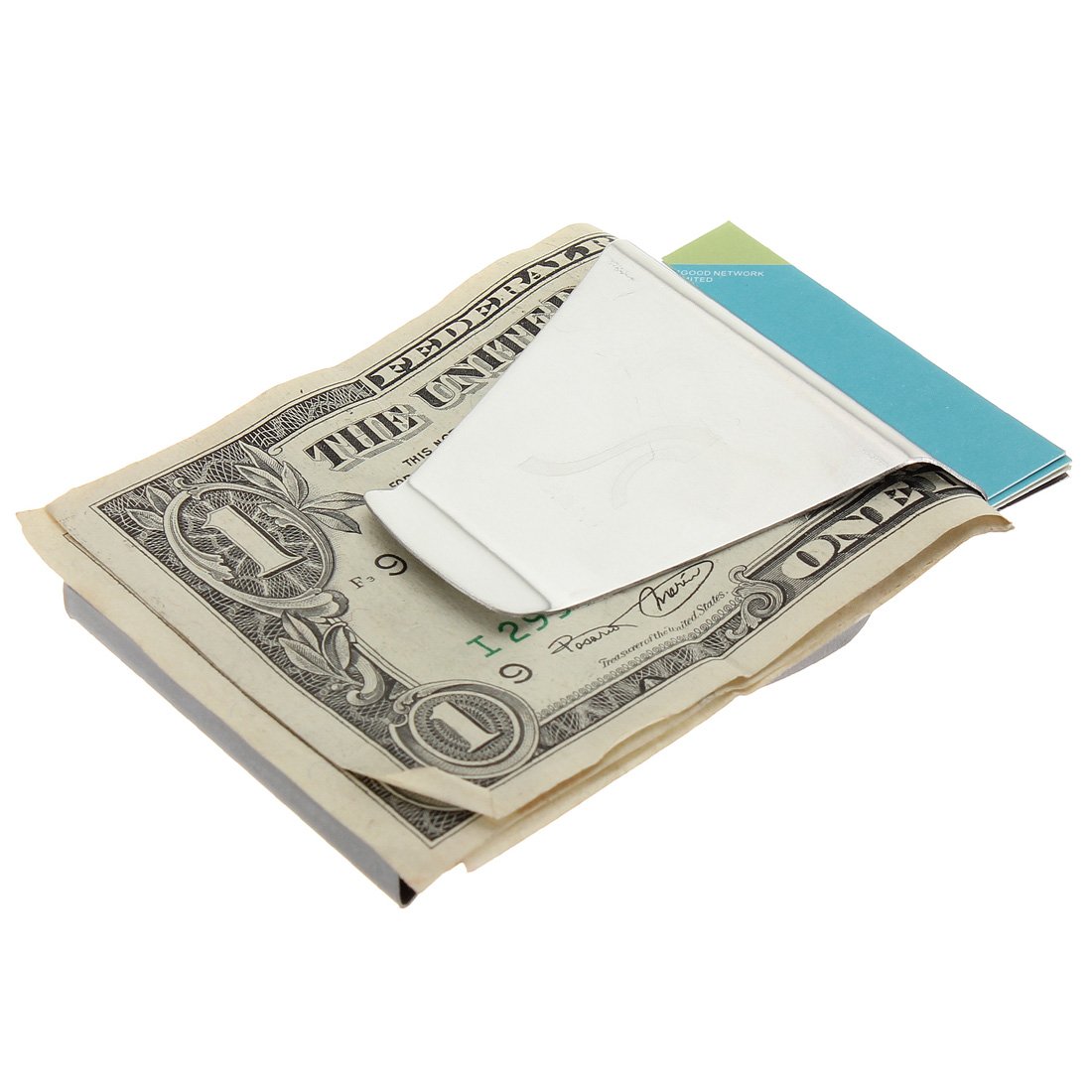 Double Side Bank Note Cash Bills Credit Card Metal Holder Clip Wallet