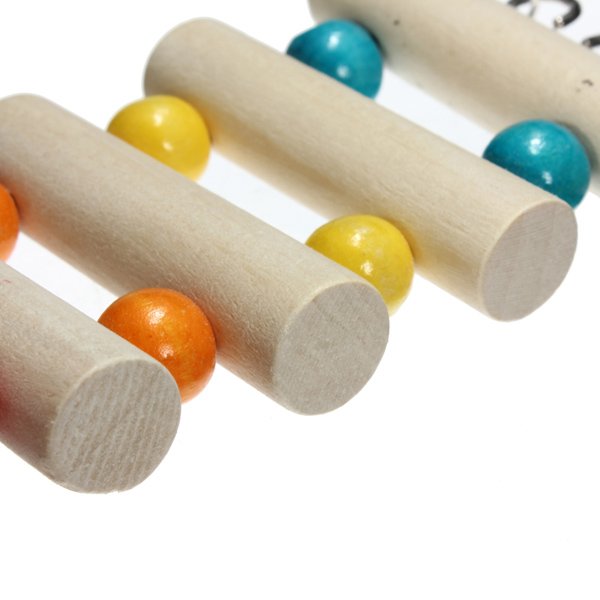 Flexible Wooden Color Beads Hamster Bird Ladder Hanging Bridge Toy