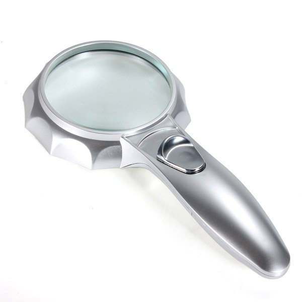Handheld magnifier amplify glass lens with 6 LED lights illumination