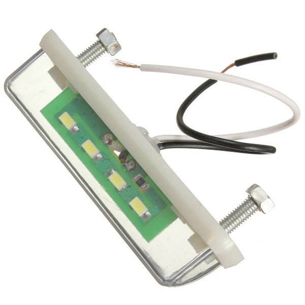 24V 4 SMD LED White License Number Plate Lights Truck Rear Tail Lamp