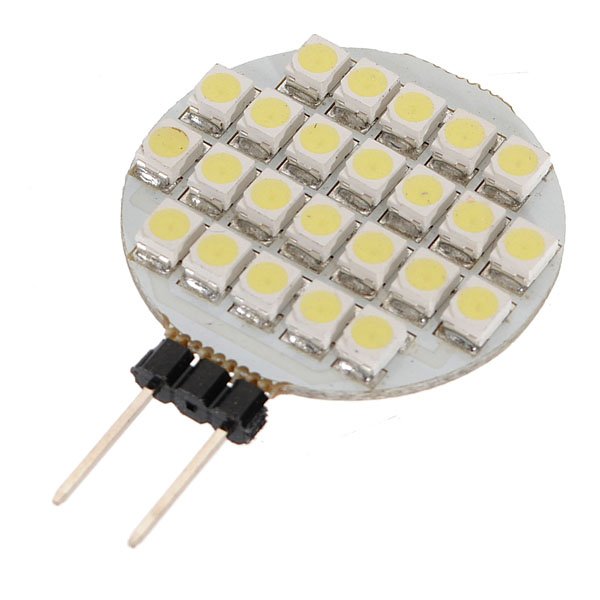 2X G4 24 SMD LED Pure White Car Marine Camper RV Spotlight Bulb 12V