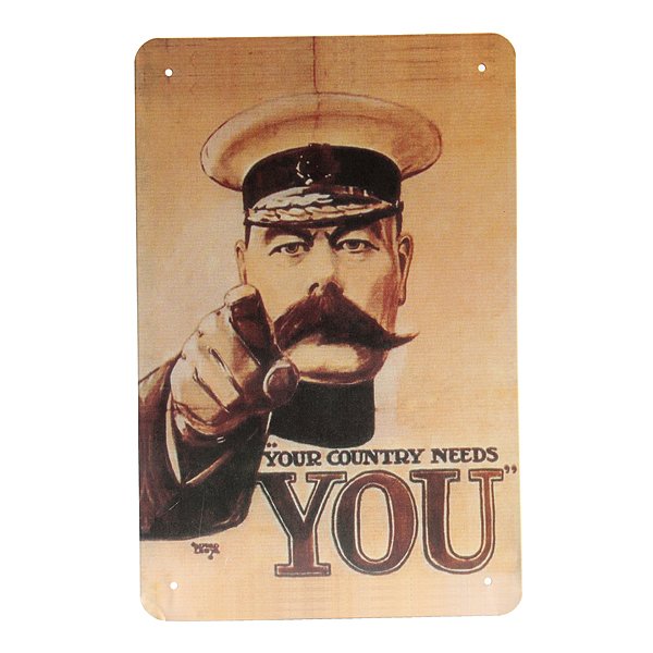Your Country Needs You Tin Sign Vintage Kitchener Pub Bar Wall Decor