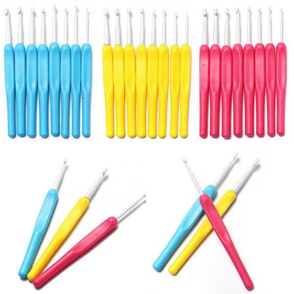 Crochet Hooks Handle Weave Knitting Needles Set