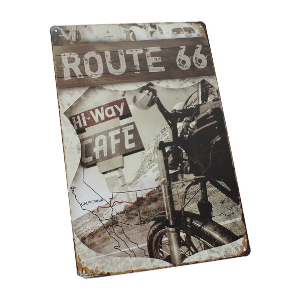 Route 66 Tin Sign Retro Vintage Metal Plaque Bar Pub Wall Decor