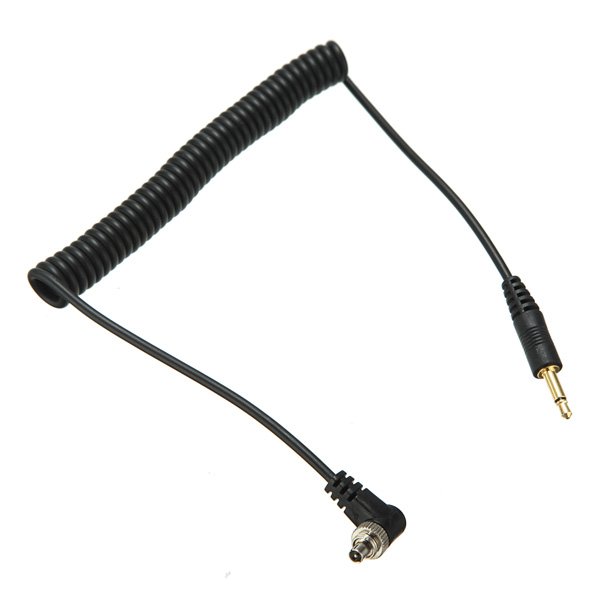 3.5mm To Male Flash PC Sync Cable With Screw Lock For Trigger Receiver