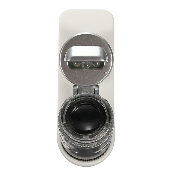 60X Zoom Mini UV LED Microscope Magnifier Micro Lens Currency Detect