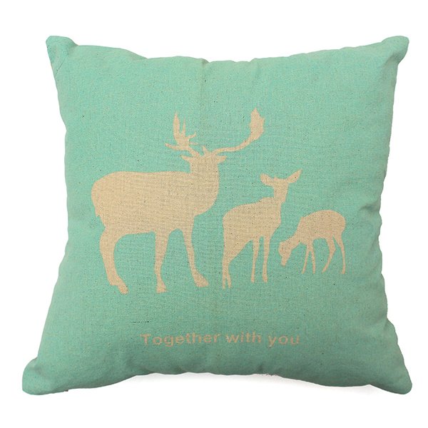 Nordic Animal Linen Cotton Bird Throw Pillow Case Cushion Cover
