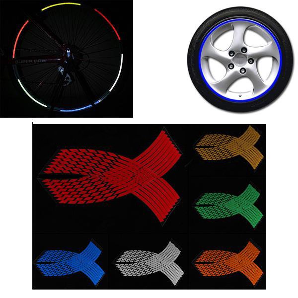 Multi Color Wheel Stickers Reflective Rim Stripe Decal Tape