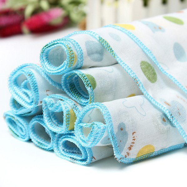 10Pcs Cotton Muslin Baby Gauze Washcloth Feeding Wipe Sweat Towel