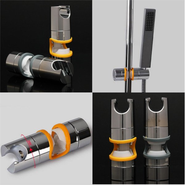 Replacement 22-25mm Shower Rail Head Slider Holder Adjustable Bracket