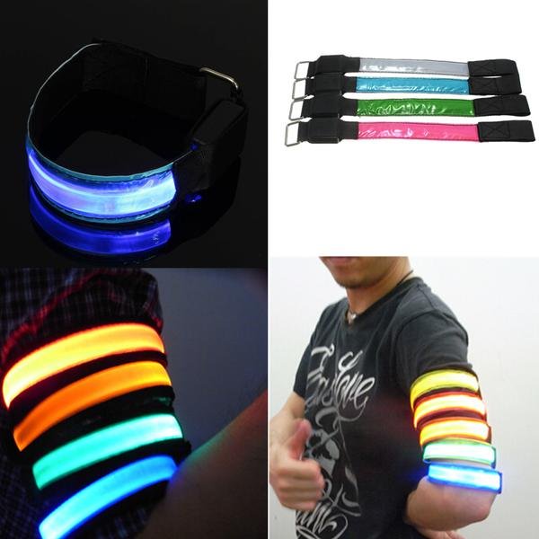 LED Arm Band Belt Safety Reflective Strap Wrist Wrap Bracelet