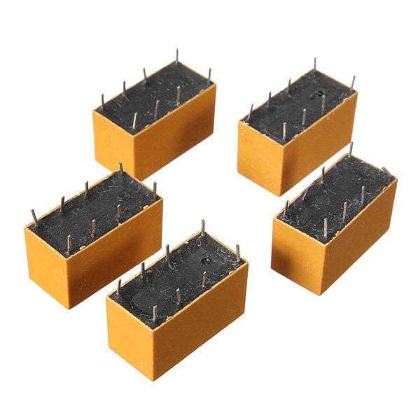 5Pcs HK19F DC 12V SHG Coil DPDT 8 Pin Mini Power Relays PCB Type