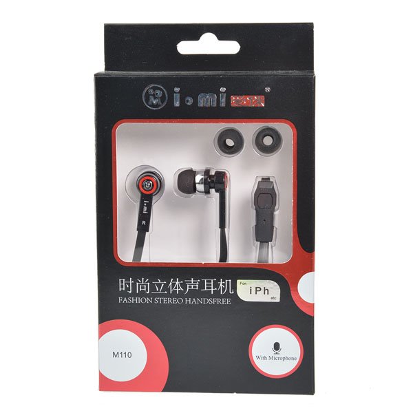 M110 3.5mm In-Ear Noodle Earphone Stereo Headphones With Mic