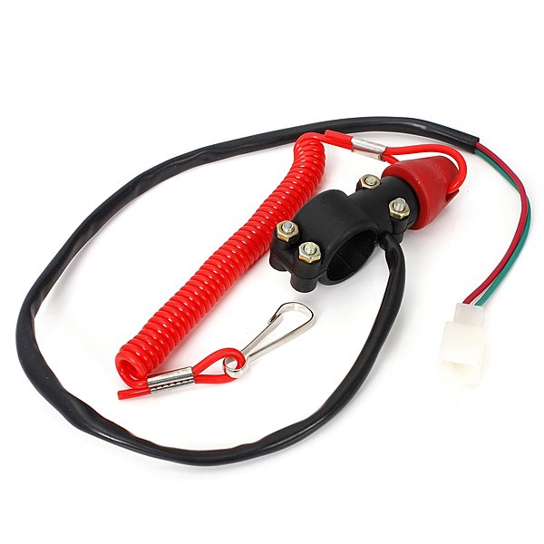 Motorcycle QUAD ATV Engine Stop Closed Tether Kill Switch Push Button