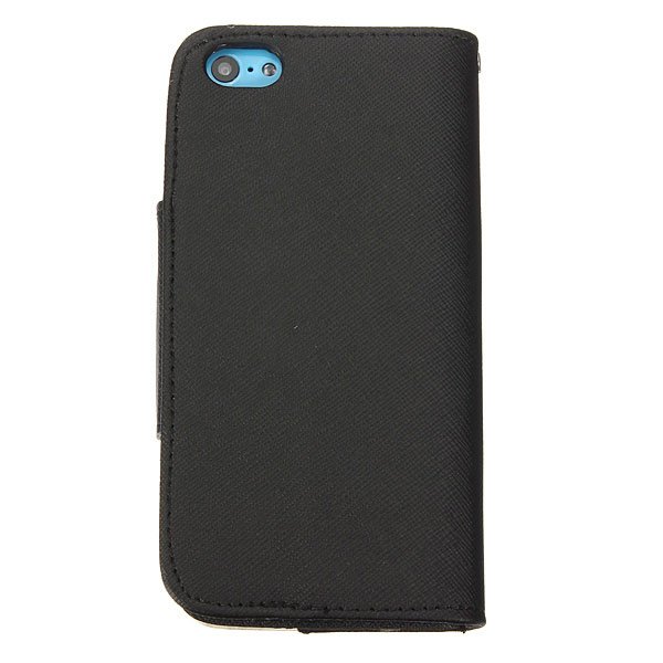 Cross Grain PU Leather Protector Stand Case Cover For iPhone 5C