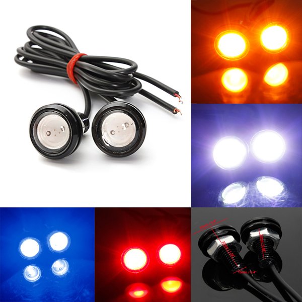 Car 10W LED Eagle Eye Light Daytime Running Backup Lamp 12V