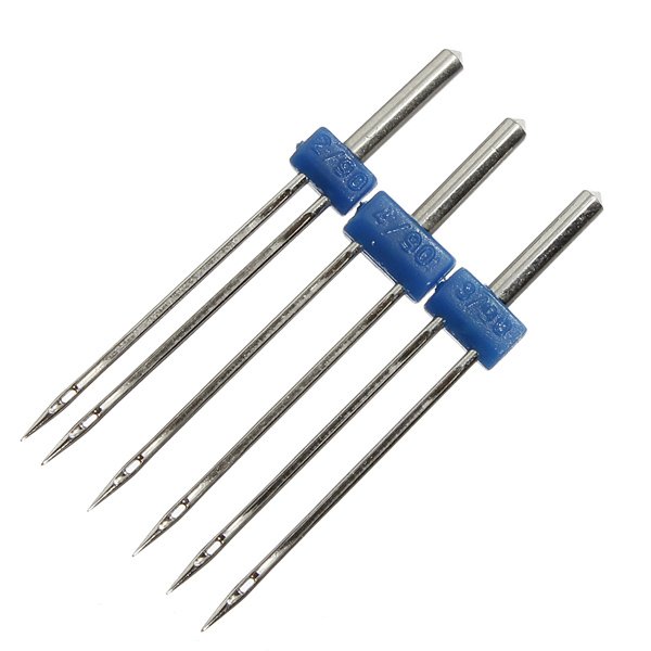 3Pcs Double Twin Needle Pins Sewing Machine Size 2.0/90 3.0/90 4.0/90