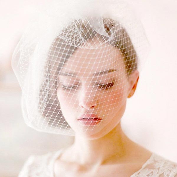 Vintage Elegant Bridal Wedding Fascinator Birdcage White Veil Netting