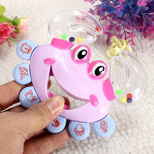 Crab Jingle Handbell Shaking Musical Instrument Toy For Baby Kids