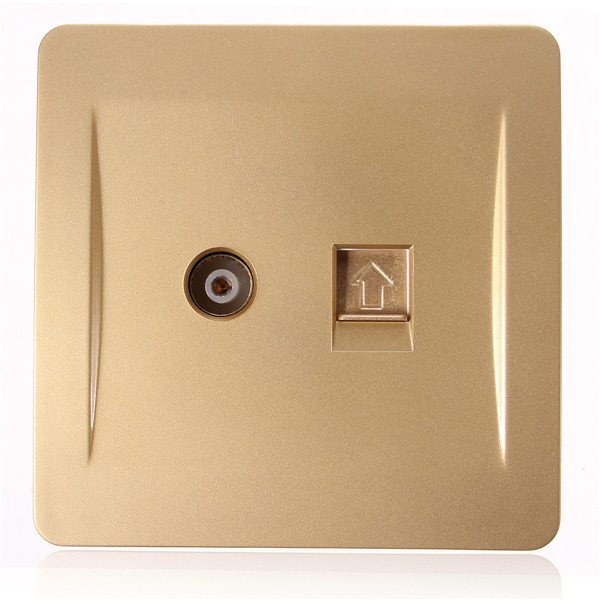 Wall Switch Socket Panel Cable Network Socket Panel TV+Computer Socket