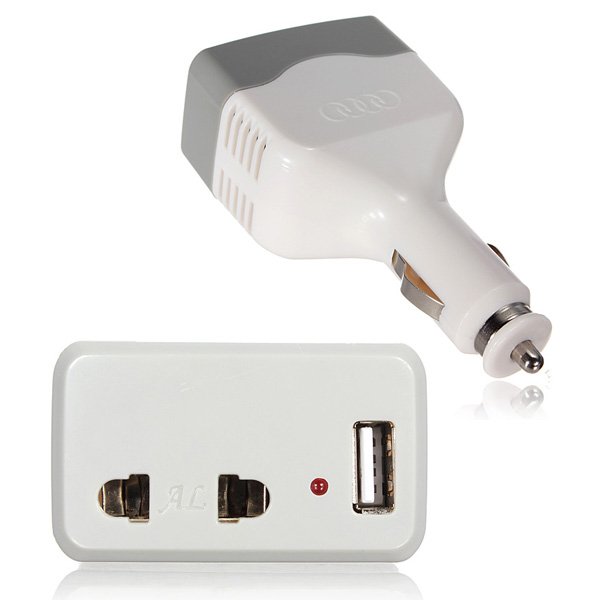 Car Charger Power Inverter Adapter Converter with USB Outlet