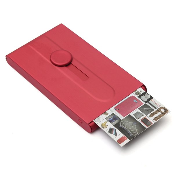 Aluminium Alloy Slim Thumb Sliding Business Name ID Card Holder Box