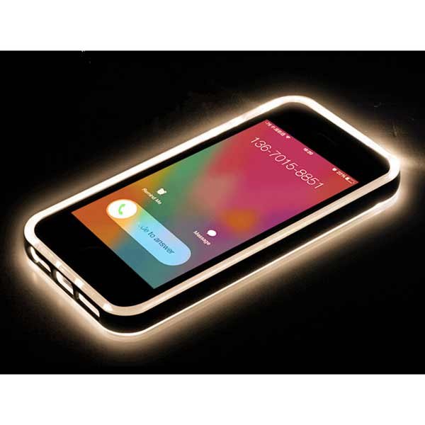 LED Flash Light UP Remind Incoming Call TPU Case For iPhone 5