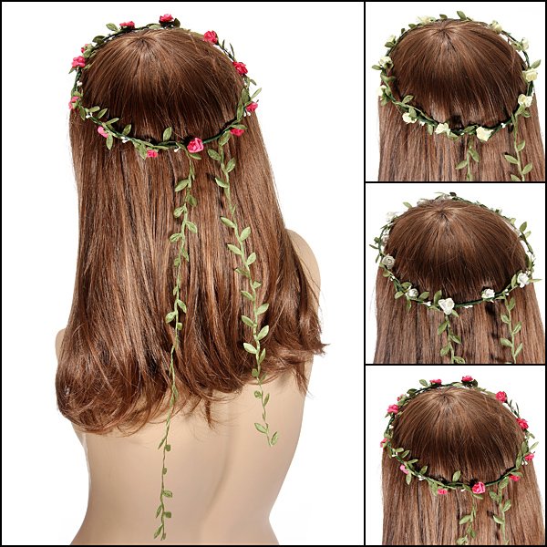 Bohemian Festival Wedding Bride Garland Headdress Flower Headbands