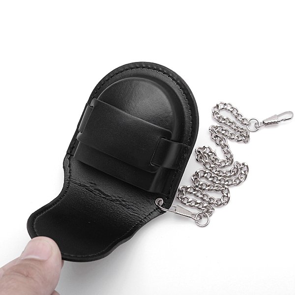 PU Leather Pocket Watch Box Holder Storage Case Purse Pouch Bag Chain