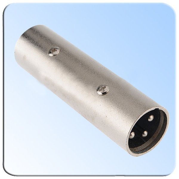 Male to Male 3-Pin XLR Microphone Changer Adapter Coupler Joiner