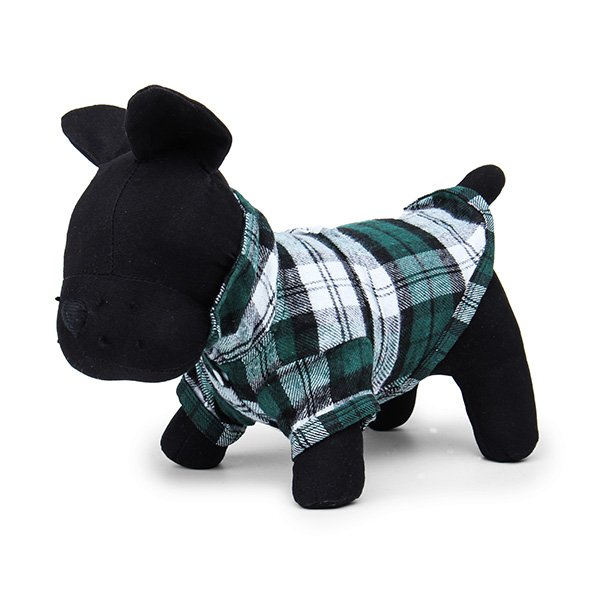 Pet Cat Dog T Shirt Apparel Clothes Coat Cute Plaid Costume Black