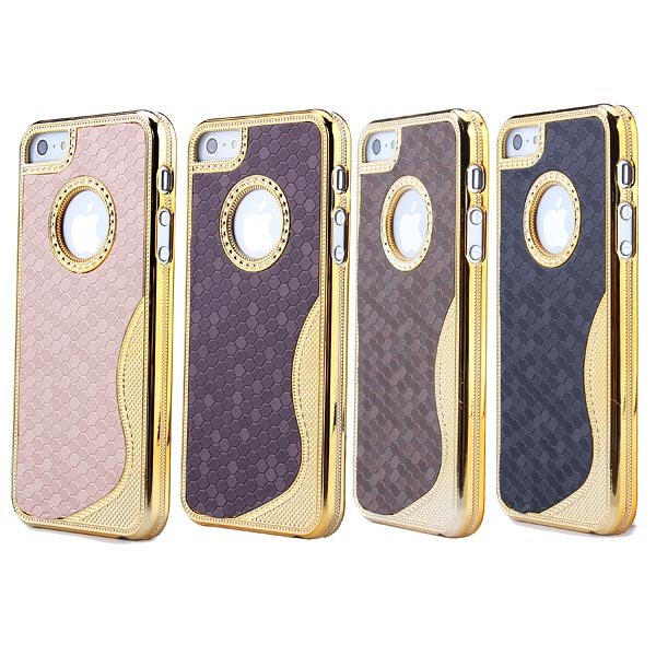 Luxury Deluxe Gold Chrome S Line Back Hard Case For iPhone 5 5G 5S