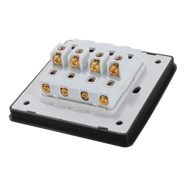 10A 220V 4 Gang Button Single / Double Control Wall Light Switch